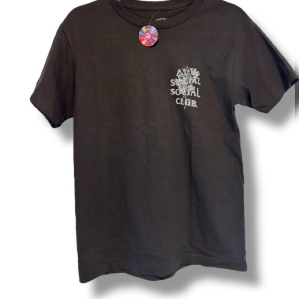 NWT Anti Social Social Club Hokkaido Grey on Black Snake T Shirt Size S - Picture 2 of 3